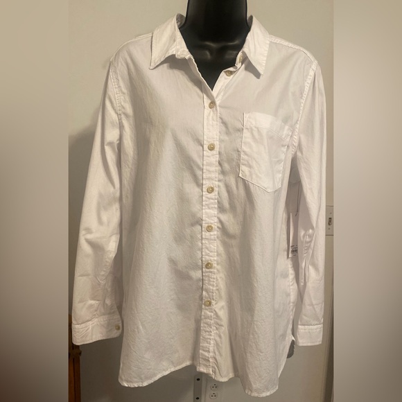 ✨3 for $30 Sonoma Goods Button Down Long Sleeve Shirt. Color: White. Size: LP - Picture 1 of 7